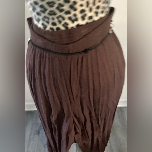 CM Shapes 3 pieces set women M blouse pants &cardigan brown collared cheetah zip - Picture 8 of 12